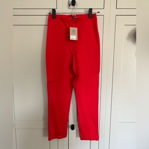 Red skinny high waisted crop pants